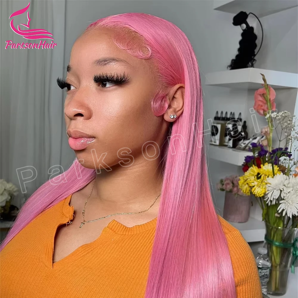 Pink 13x6 Transparent Lace Front Wig Straight Wigs For Women 613 Colored 13x4 Lace Front Blonde Human Hair Pre Plucked Wigs 250%