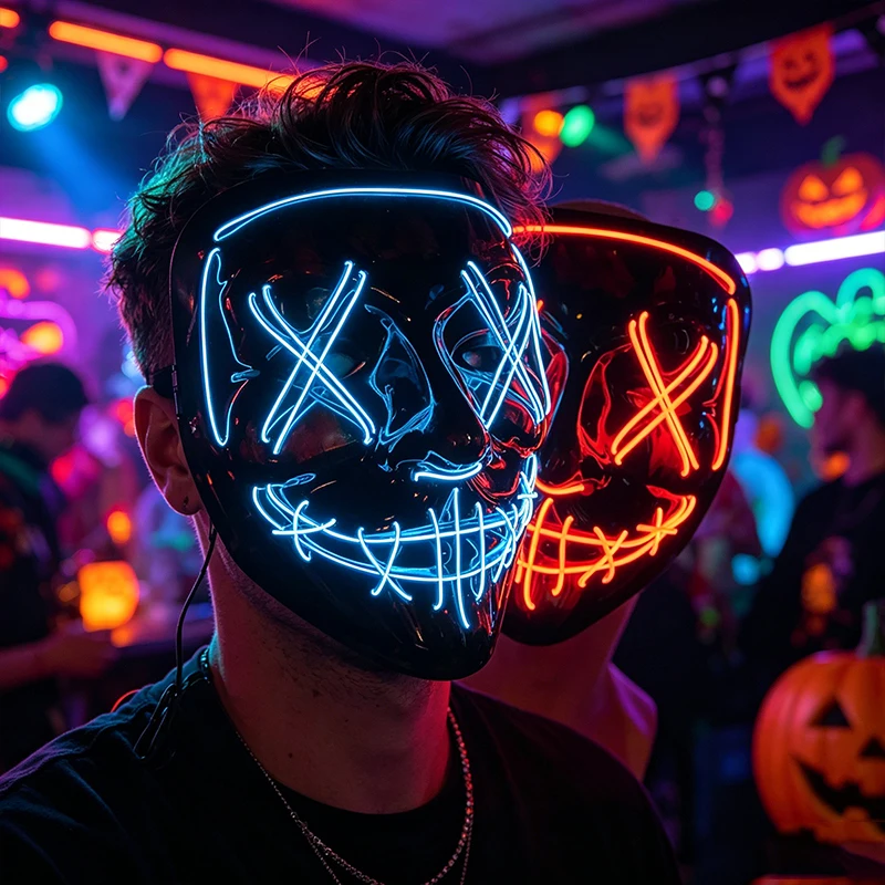 5pcs Wholesale Scary Halloween - огляд і ціна Led Purge Mask Halloween