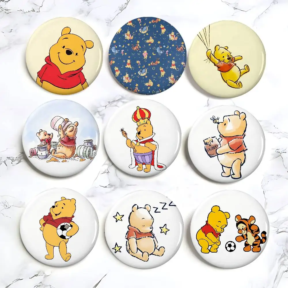 TV W-Winnies The Poohs Badges Tinplate Soft Button Pin Brooch Metal Badge Custom Jewelry Accessories Hat Bag Lapel