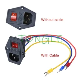 IEC320 C14 Socket for Power Supply Cord Arcade Machine, IO Switch with Fuse, On and Off Switch, Female Plug, 3 Pin, 1Pc