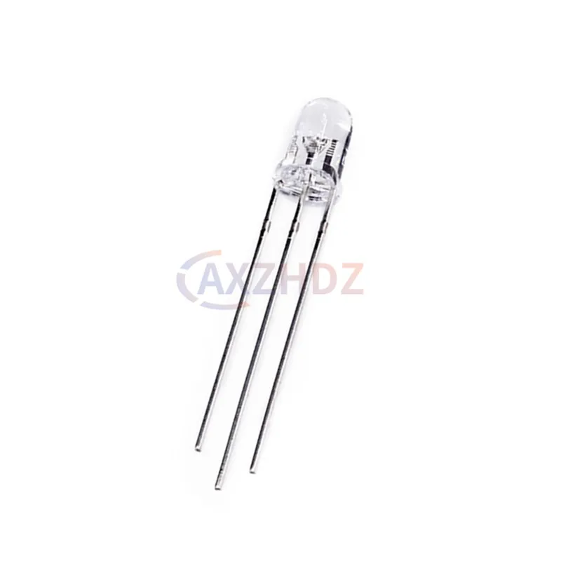 50PCS 3mm 5mm Bicolor Lamp Red Green Blue Common Anode / Cathode 3Pin Transparent Colloid Highlight LED Emitting Diode DIY KIT