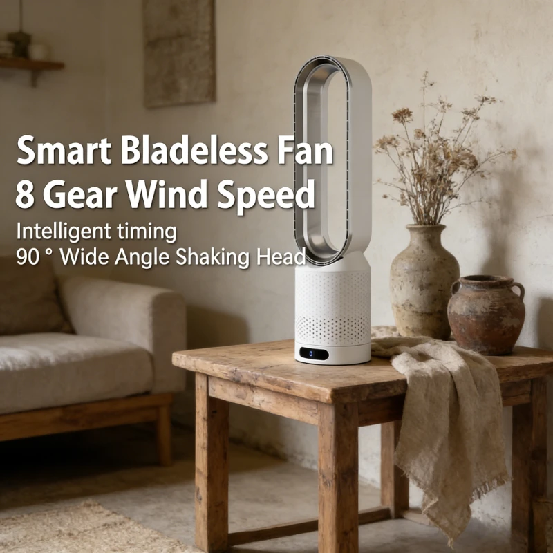 

2026 No Blade Floor Fan Remote Control Quietest Household Silent Tower Fan for Dorm Room New