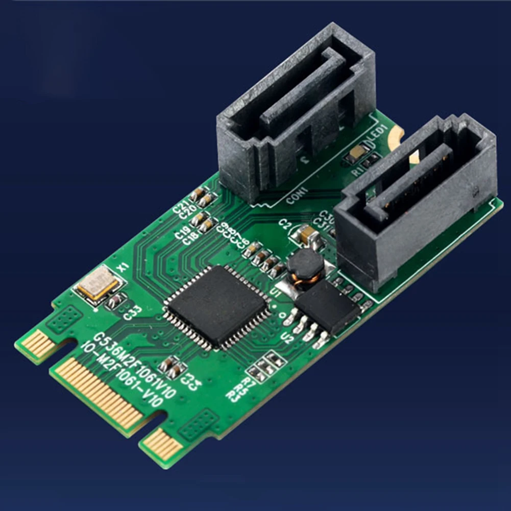 PCIE M.2 to SATA 2 Port 6G RAID Adapter Internal M.2 SATA RAID Controller Card Support RAID 0/1