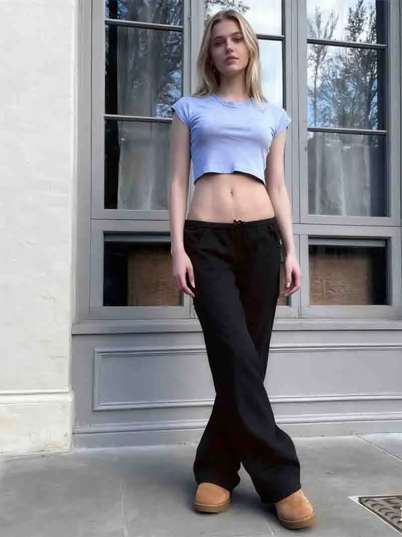 السراويل البضائع النسائية سيدة أربعة مواسم القطن الساتان مكبل عالية الخصر نادي الحفلات شيك لامعة الترتر بريق مصقول الطيات