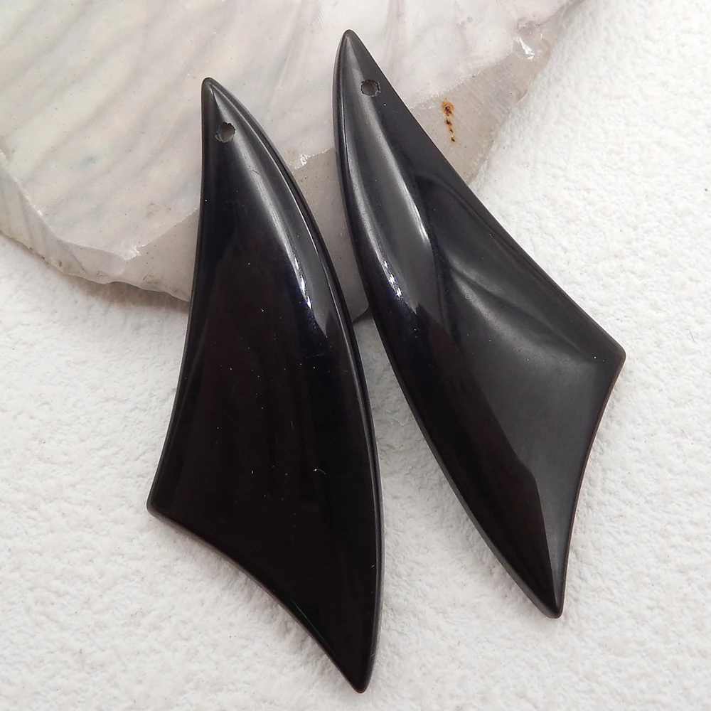 B&F Obsidian Earring Beads for Jewelry Making, Handmade Natural stones beads, Polished Stones for jewelry Making Supplies