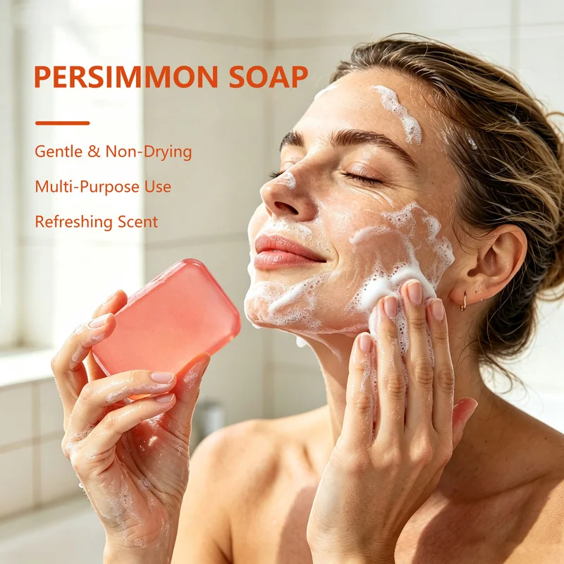 Persimmon Soap Natural Deodorizing Bar for Body Odor Old People Smell with Green Tea Extract