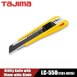 TAJIMA LC-550 Utility Knife with Automatic lock Push Button 18mm-wide Blade Wallpaper Knife Cutting Hand Tools 1101-0015