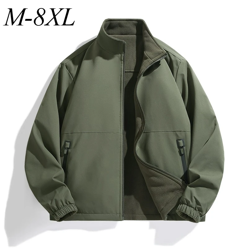 سترة شتوية دافئة من الصوف للرجال بياقة واقفة للمغامرة الخارجية سترة مبطنة مقاومة للماء سترة عصرية مزدوجة الجوانب مقاومة للبرودة