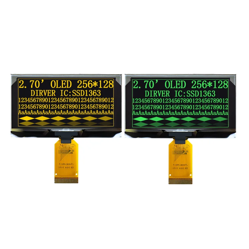 2.7 Inch OLED Display 256x128 Ultra-High Resolution SSD1363 Driver SPI/IIC/Parallel Interfaces 30Pin Supports 16-Level Grayscale