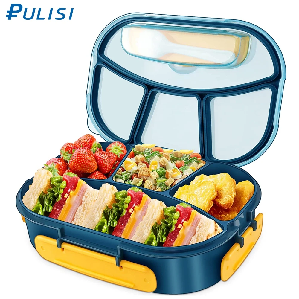 1800ML Bento Box for Adults Kids Lunch Container Bento Boxes Leakproof Micro-Wave Dishwasher Safe Blue Purple Food Storage Box