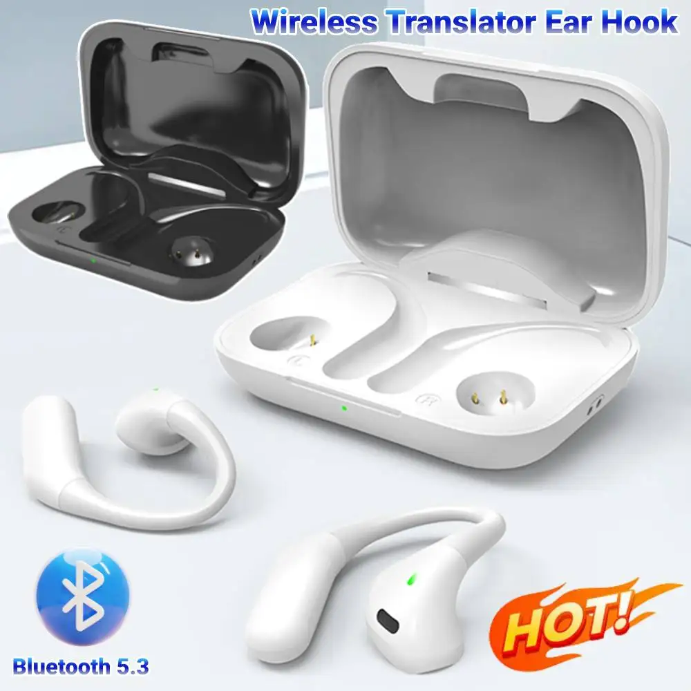 Languages Translator Earbuds Bluetooth Real Time Translation Earbuds Instant Translated Smart Voice Translator for Sports Travel