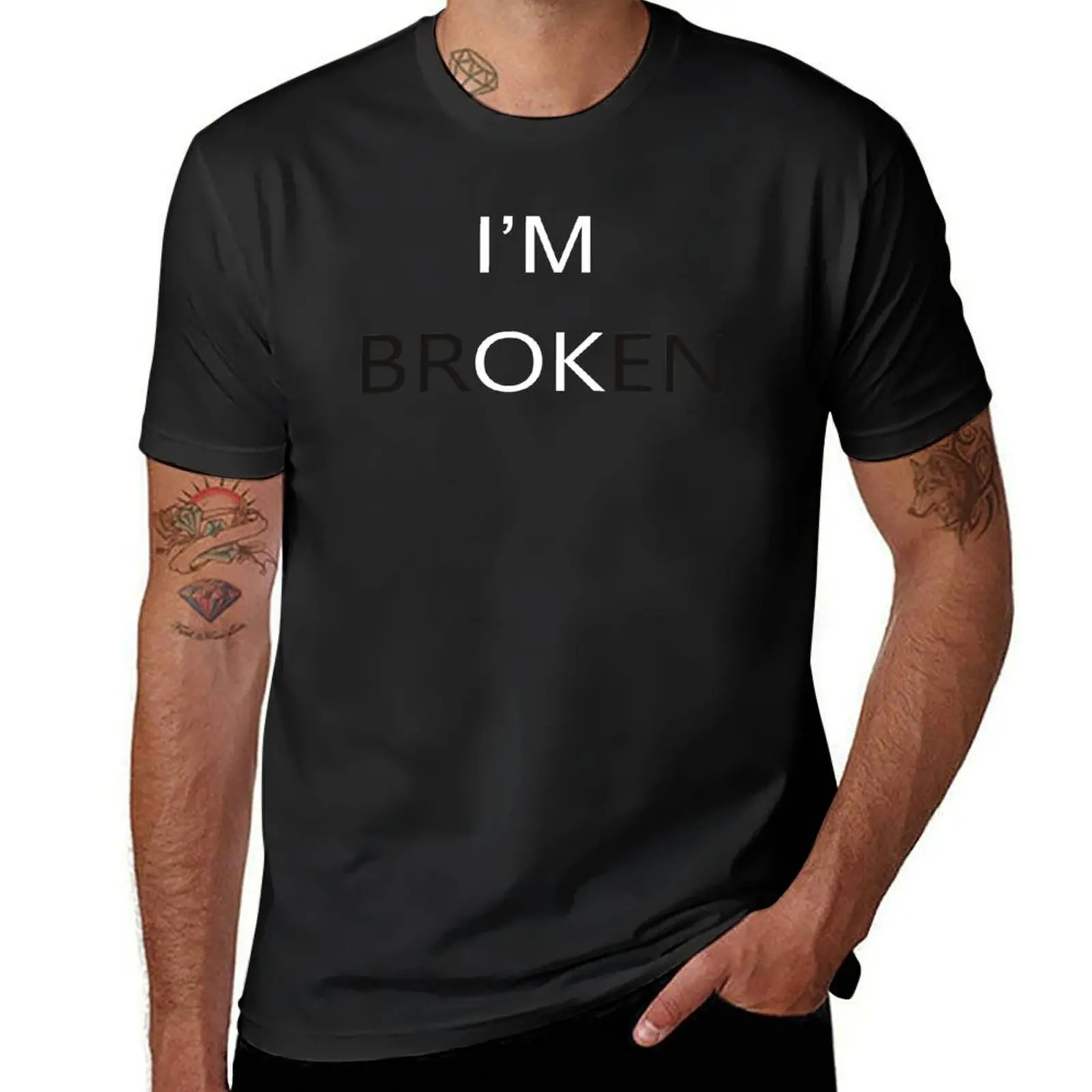 

I'm broken T-Shirt funny costumes tees baggy shirts men clothes