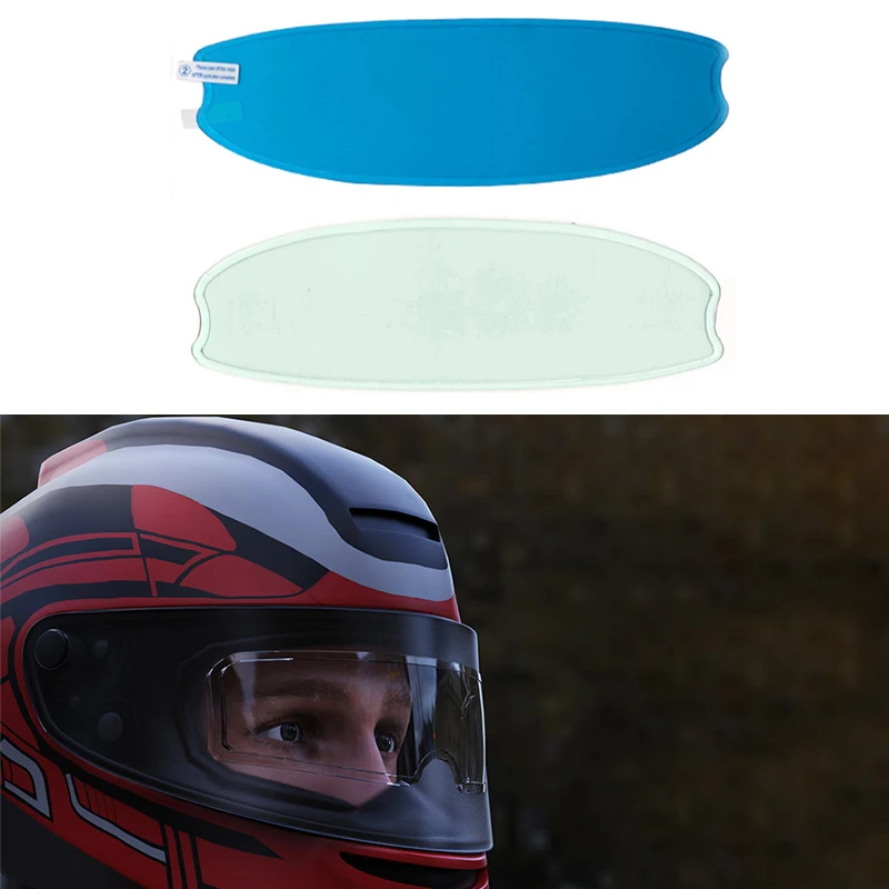 1 Set Better Visibility Rainproof Anti-fog Clear Motorcycle Helmet Film Sticker with Installation Tool Safety Riding Accessories