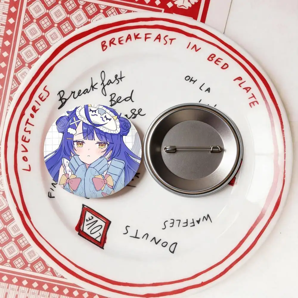 Amamiya K-Kokoro C-Cute VTuber-R Badge fragmentation laser Game Figure Soft Button Pins Handmade Cartoon Round Brooch Bag