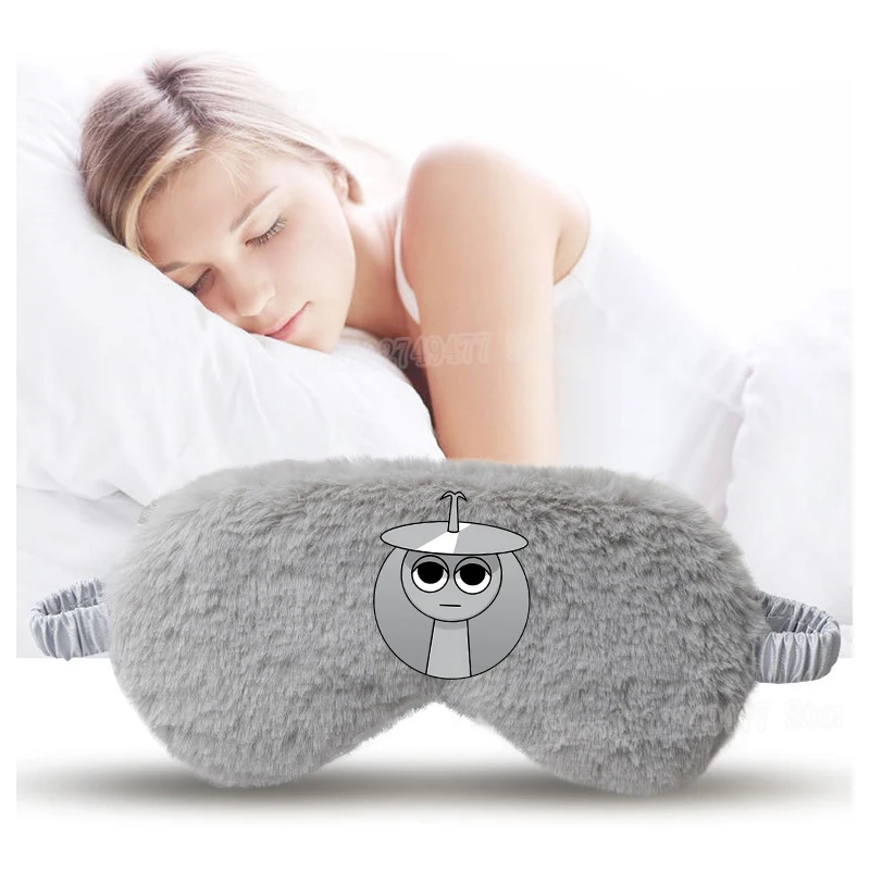 Cartoon Sprunki Plush Eye Mask Cute Game Incrediblebox Light blocking Warm Comfortable Sleep Eye Patch Winter Napping Gift