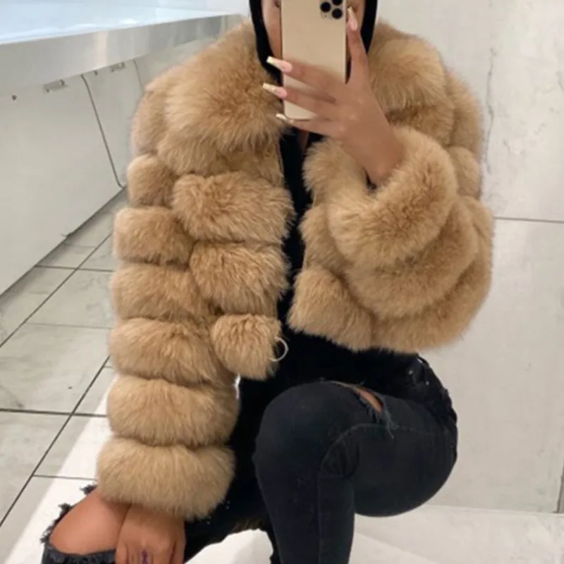 Street Fashion Woche Luxus kurz geschnittenen Kunst pelz Mantel Frauen Winter heiße coole Mädchen flauschige kurze Pelz jacke Reiß verschluss Oberbekleidung