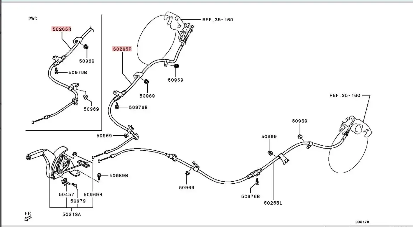 1 Pcs Left or Right Hand Brake Line for Outlander GF 2WD or 4WD Cable for Airtreck GG Adjust Cable 4820A261 4820A262