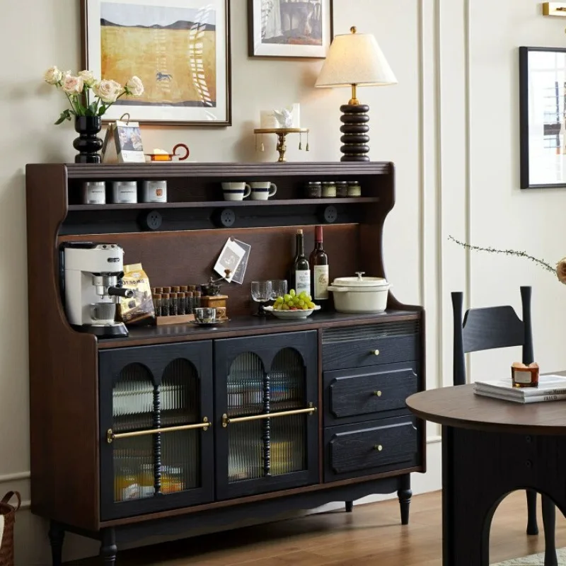 

French solid wood dining side cabinet, household living room against the wall to store tea cabinet kitchen