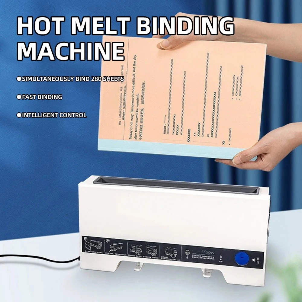 A4 Thermal Binding Machine 220V/110V, Small Hot Melt Glue Binder for Office & Home, for Books, Bids, Contracts, Documents.