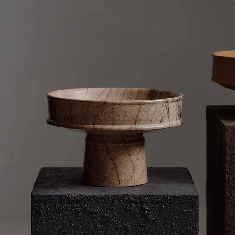 

Marble tall fruit plate, high-end refreshment plate