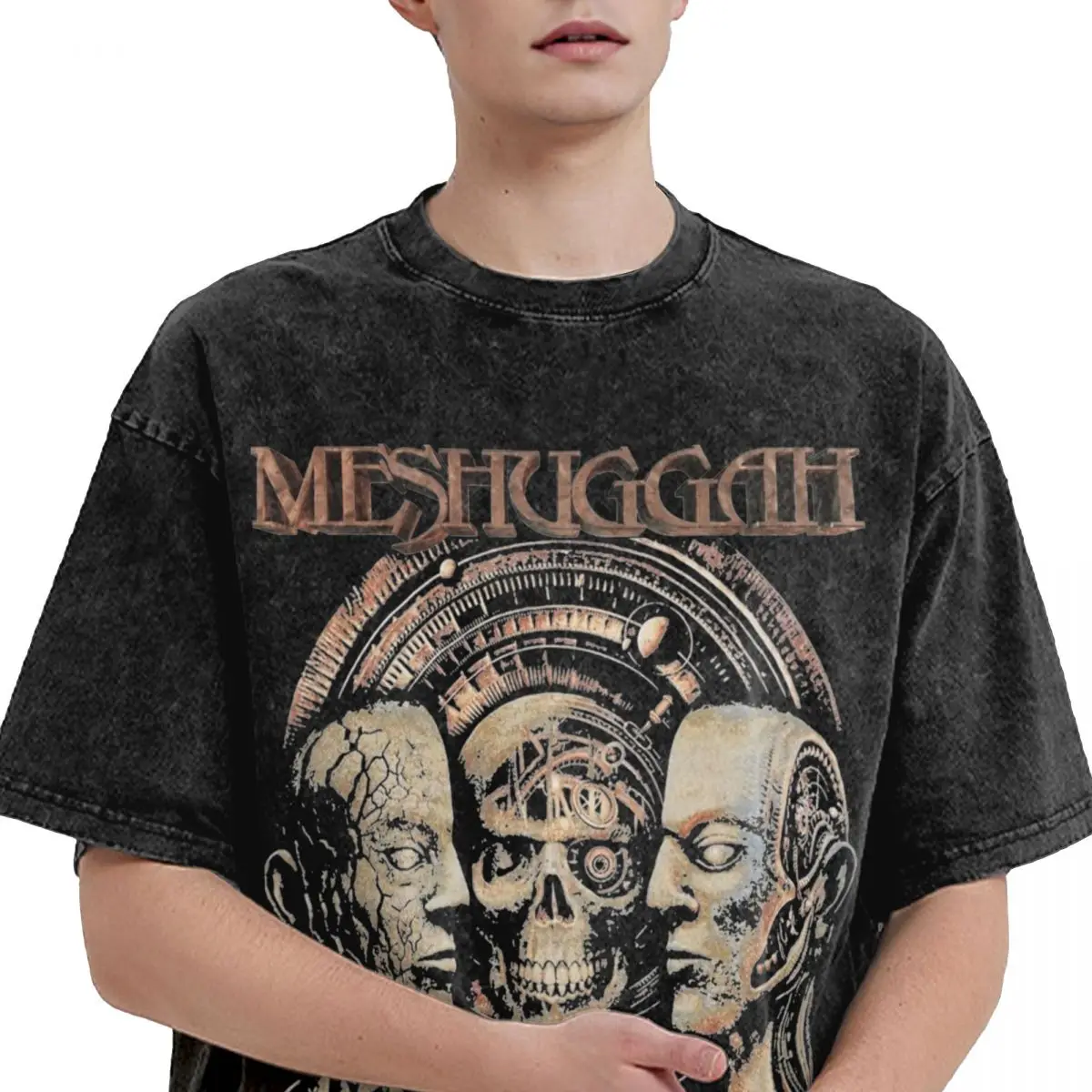 Meshuggah Destroy Erase Improve T Shirts Hip Hop Washed Harajuku T-Shirts Vintage for Men Women Streetwear Printed Tee Shirt