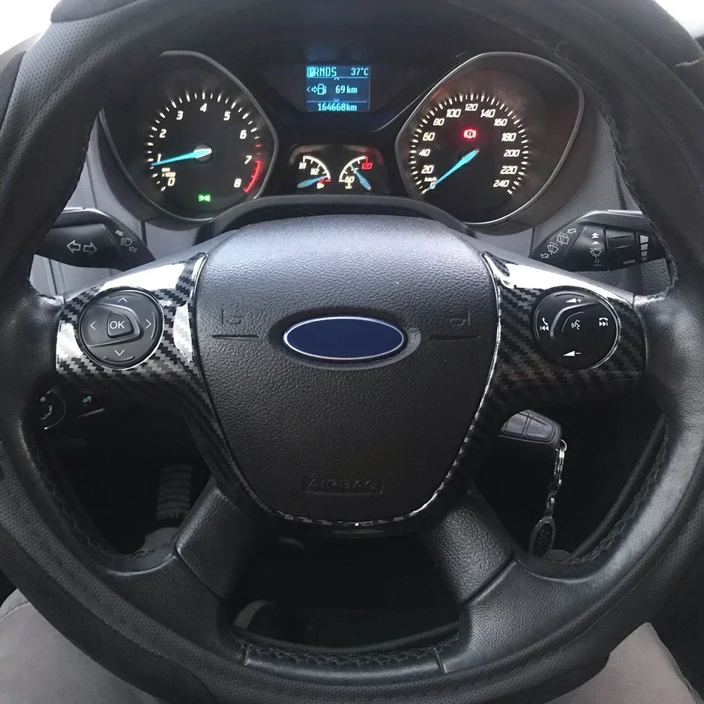 For Ford Focus 3 MK3 2012 2013 2014 for Kuga 2013 2014 2015 Steering Wheel Panel Cover Sticker Decoration Trim Accessories view 3