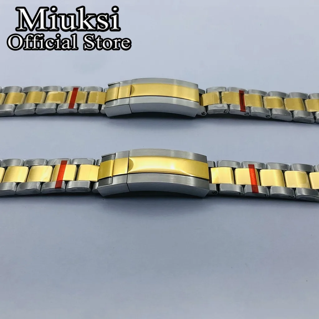 Miuksi 20mm 904L stainless steel bracelet watch band folding buckle fit miuksi 36mm 39mm 40mm case strap