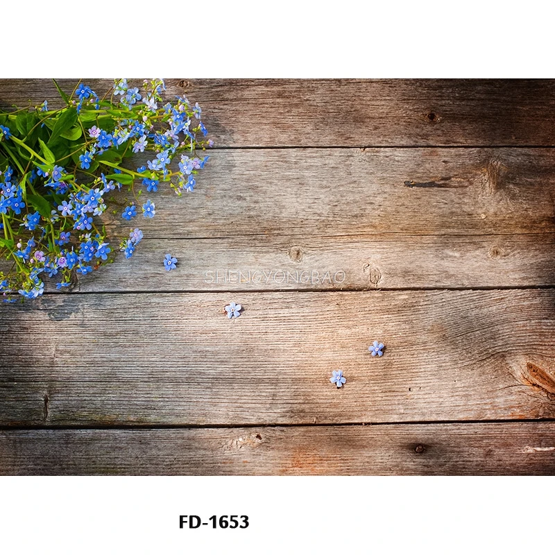 Vinyl Custom Photography Backdrops Flower and wood Planks Theme Photography Background DST-51
