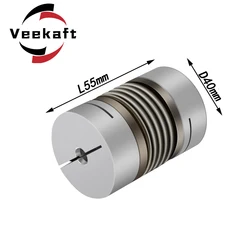 Corrugated coupling D40L55 10/12/14/16/18/20/22mm CNC Aluminium Alloy For Stepper Motor Coupler Shaft Couplings 3D Printer