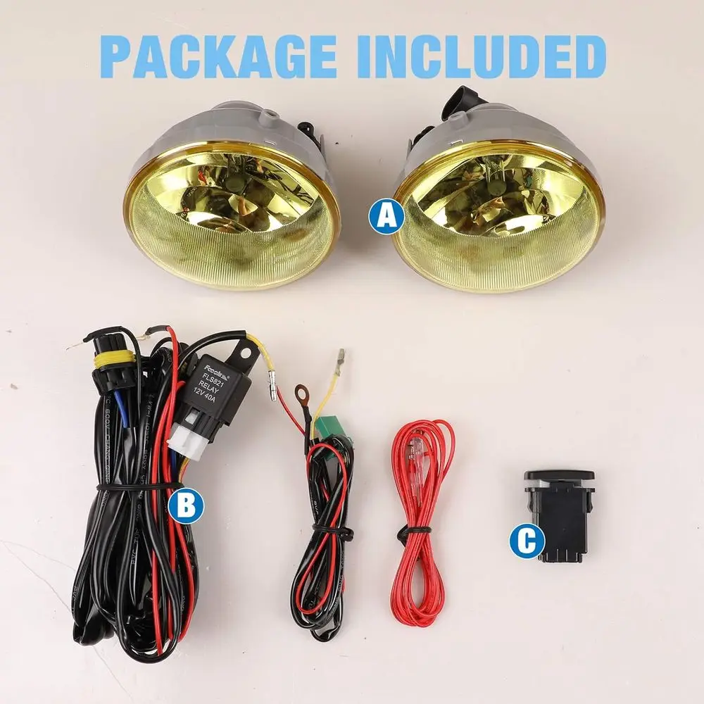 أضواء الضباب ذات العدسة الصفراء لسيارة تويوتا تاكوما 2005-2011، 2008-2016 سيكويا، 2007-2013 تندرا، 2004-2006 سولارا - عبوتان #6