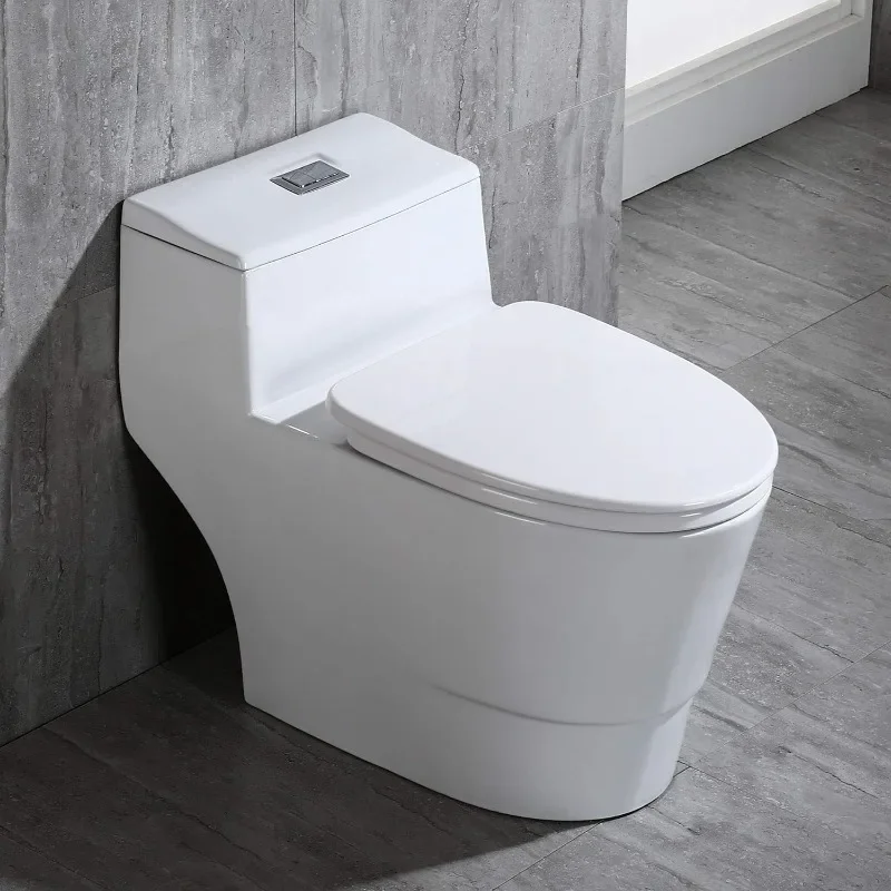 Dual flush extended one-piece soft-close toilet, comfort height, modern toilet smart toilet Bathroom Fixture