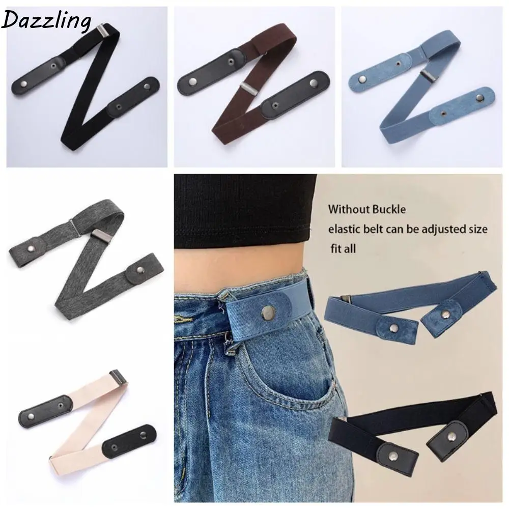 

Эластичный пояс без пряжки, эластичный ремень, бесследный невидимый ремень с пряжкой, свободный ремень, эластичный черный, без пряжки, невидимый женский ремень