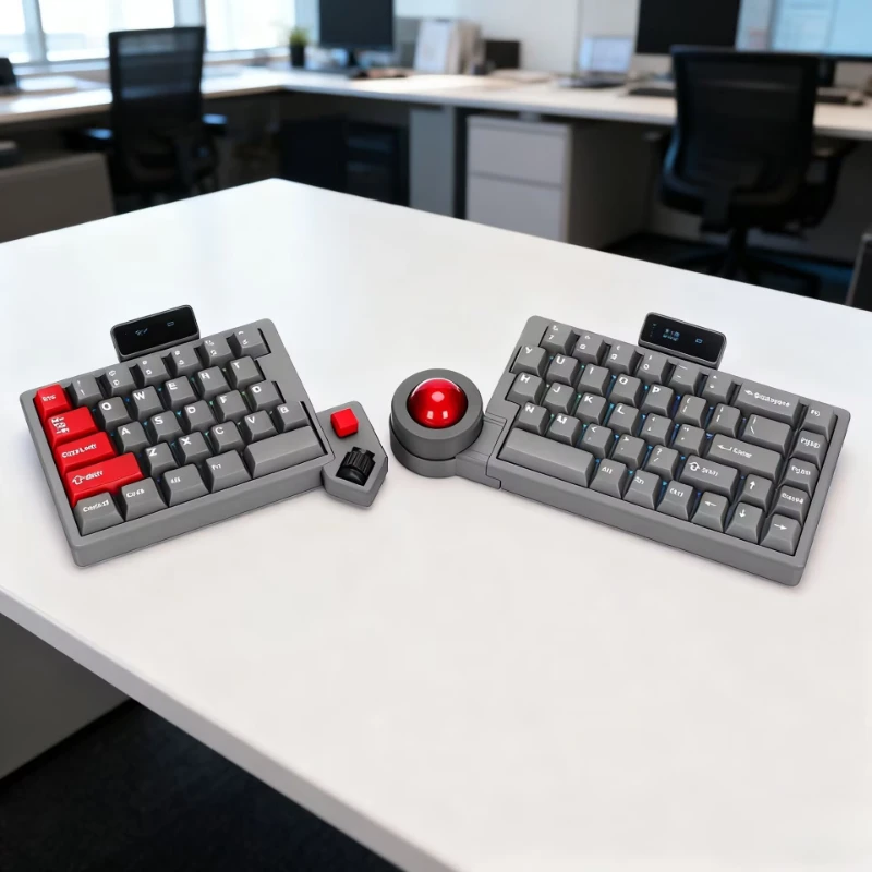 

Новый Offsetkey 70, беспроводной трекбол, разделенная клавиатура, роликовый джойстик, модуль OLED-экрана, прошивка ZMK, Bluetooth, двухрежимный брелок