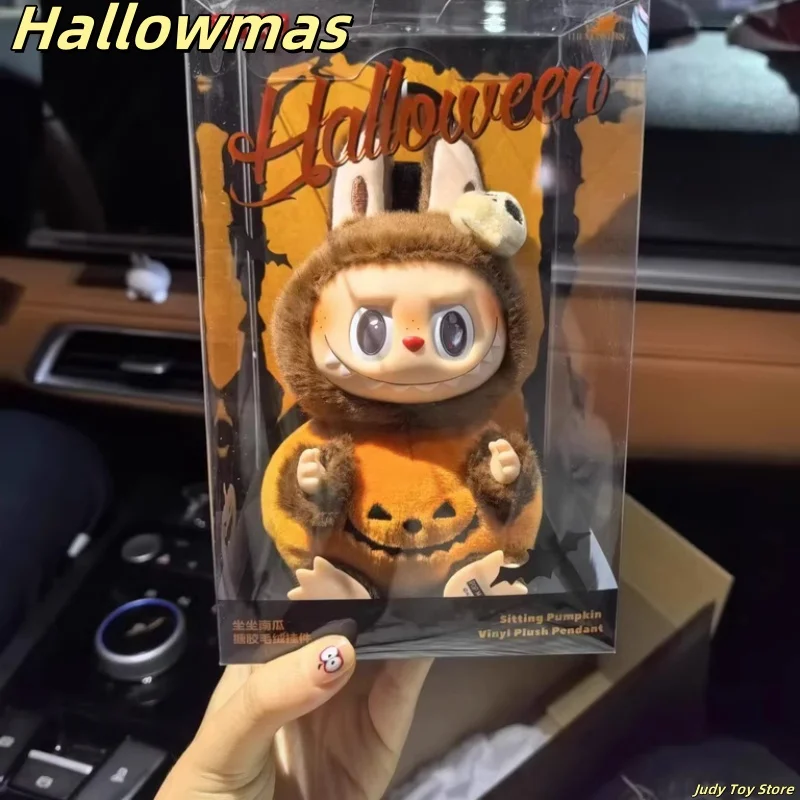 15cm New The Monsters Labubu Halloween Limited Edition Vinyl Doll Pumpkin Pendant Labubu Anime Figure Collection Decoration Gift