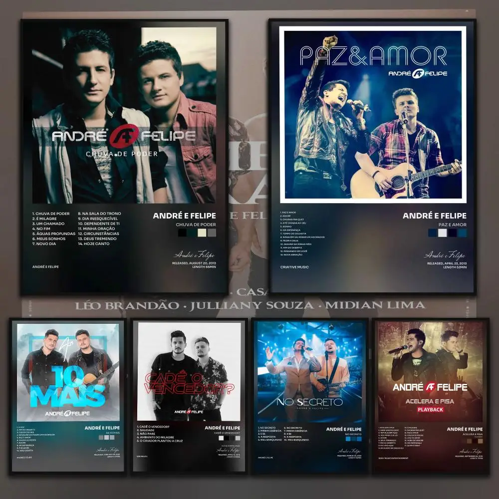 Band A-Andre e Felipe Poster Home Wall Decor Artwork Prints for Living Room Bedroom Apartment Decoration