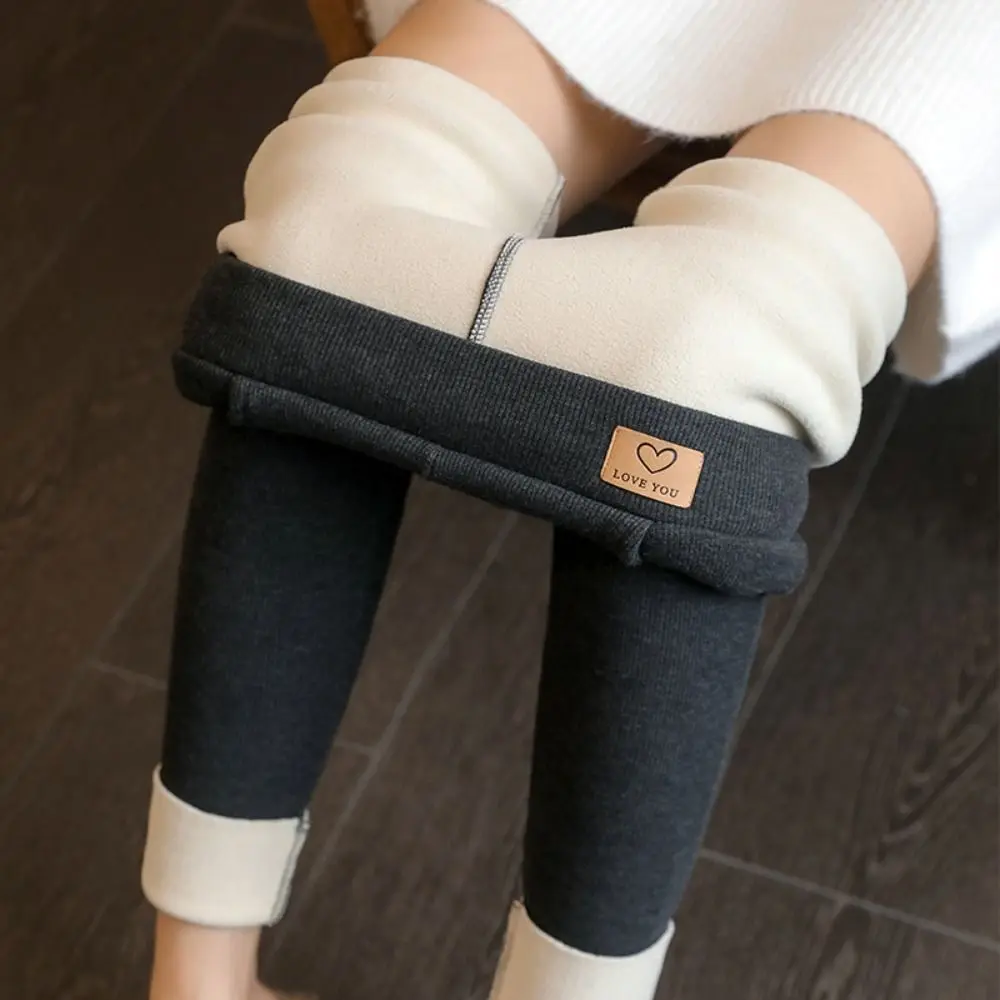 Cusual Letter Women Leggings Thickened Slim Fit Long Pants Warm Autumn Winter Fleece Pants