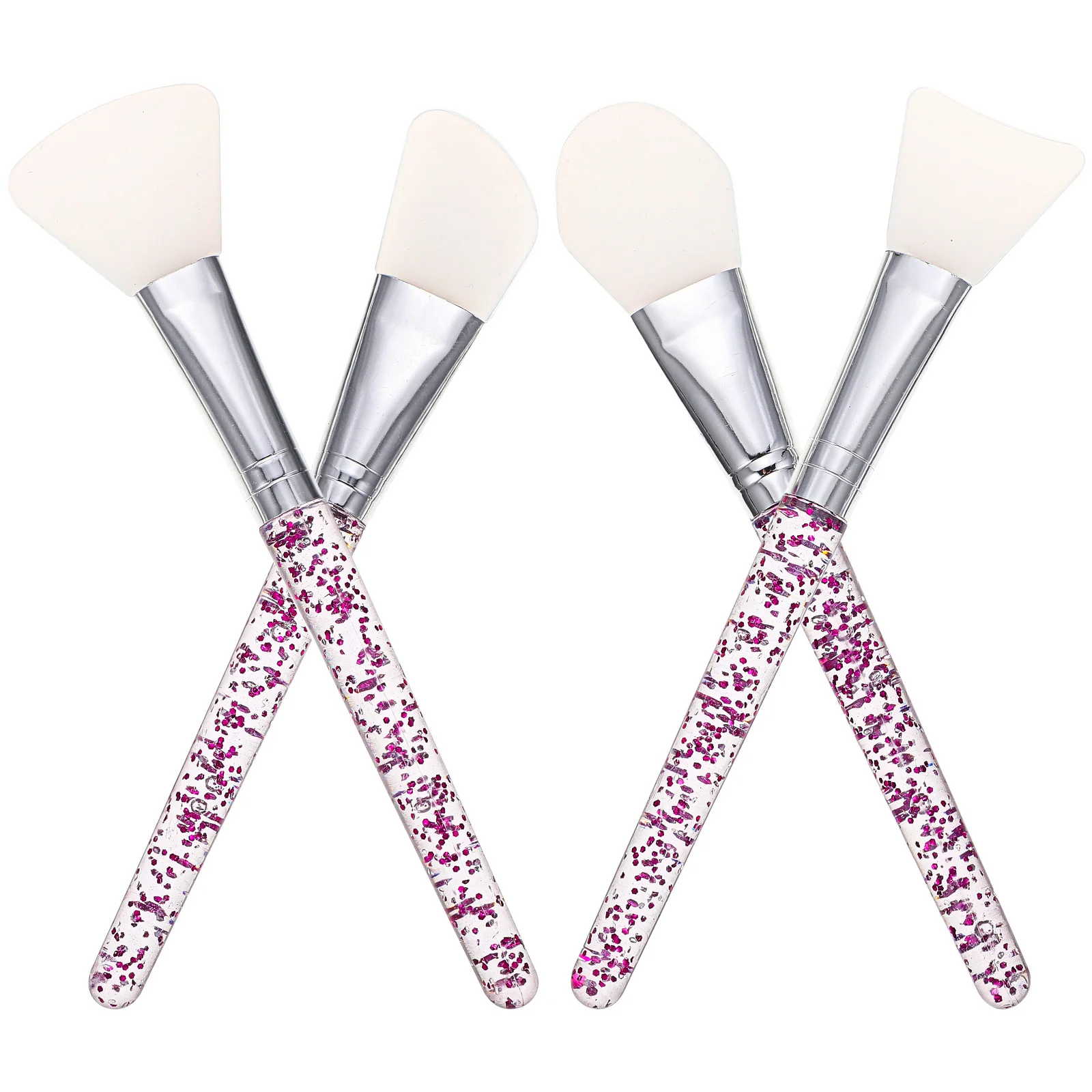 4 Uds cepillo de máscara de silicona diseño ergonómico ligero portátil para viaje cara agradable a la piel fácil de limpiar herramienta de belleza cepillo de maquillaje