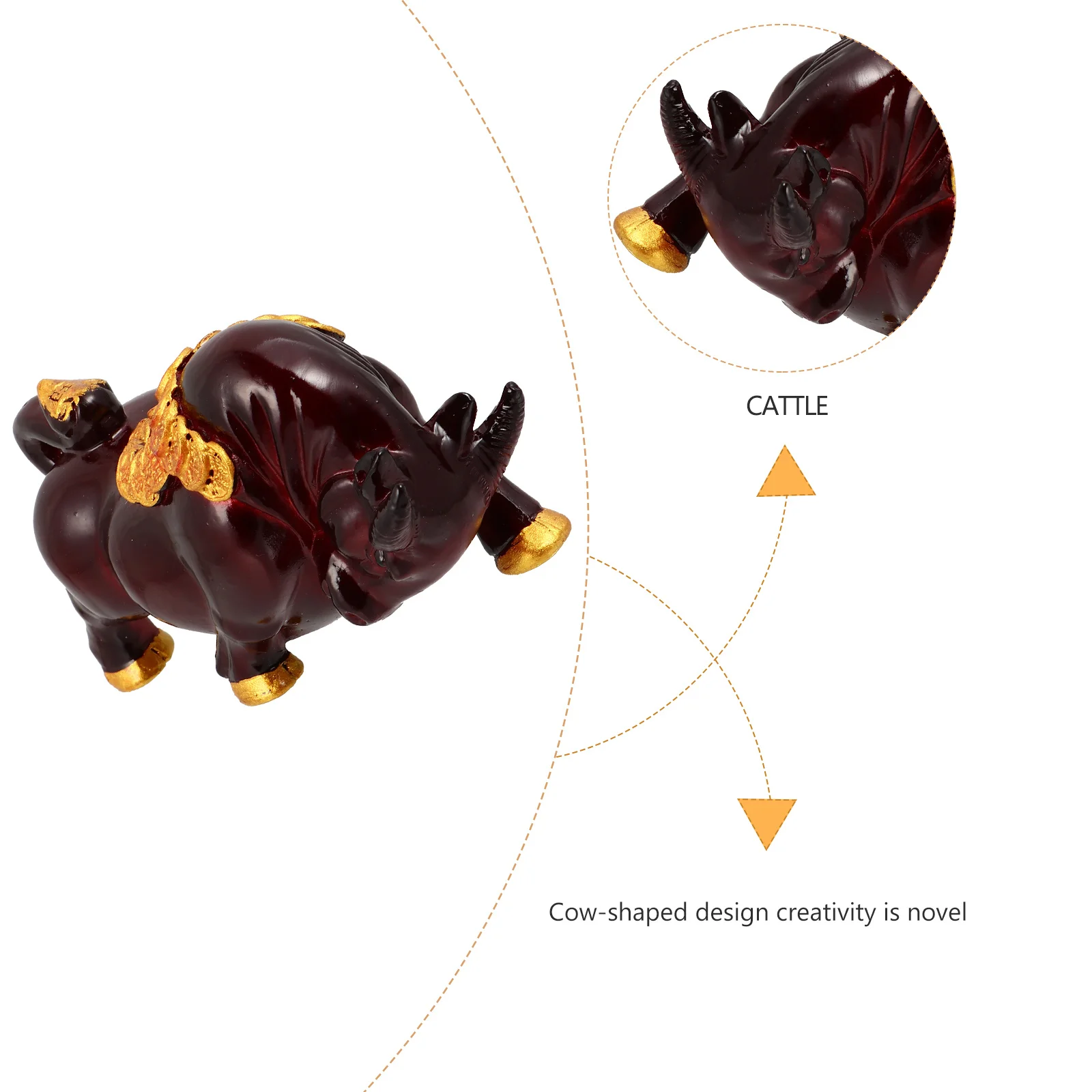 

Cattle Tea Pet Color Changing Resin Ornament Creative Tea Table Decoration Home Desktop Adornment Cattle Sculpture Adornment