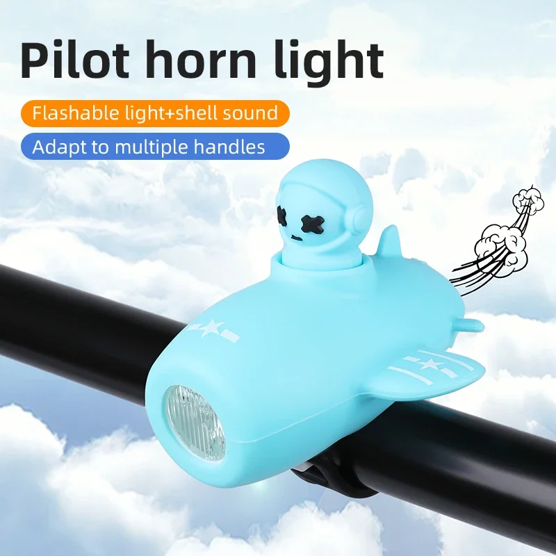 

Kids Cartoon Bicycle Bell Light - Airplane Design Multiple Colors Night Light, USB Charged Children's Horn for Safe Riding