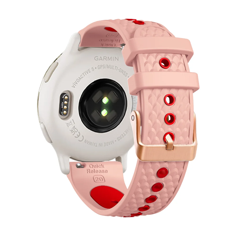 Neues 20 mm Silikon-Uhrenarmband für Garmin Vivoactive 6 5 3 Forerunner 570 42 mm 165 55 245 645 Venu 2 Plus Sq 2 Armband