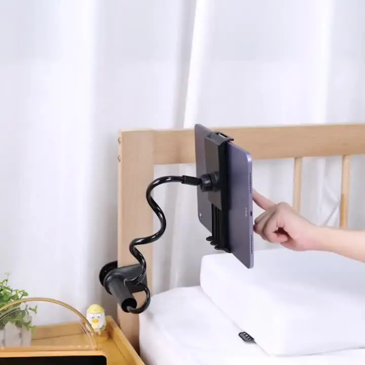 360 Degree Rotating Tablet Phone Holder Spiral Base, Suitable for Beds, Headboards, Desks, Long Arm Phone Tablet Holder