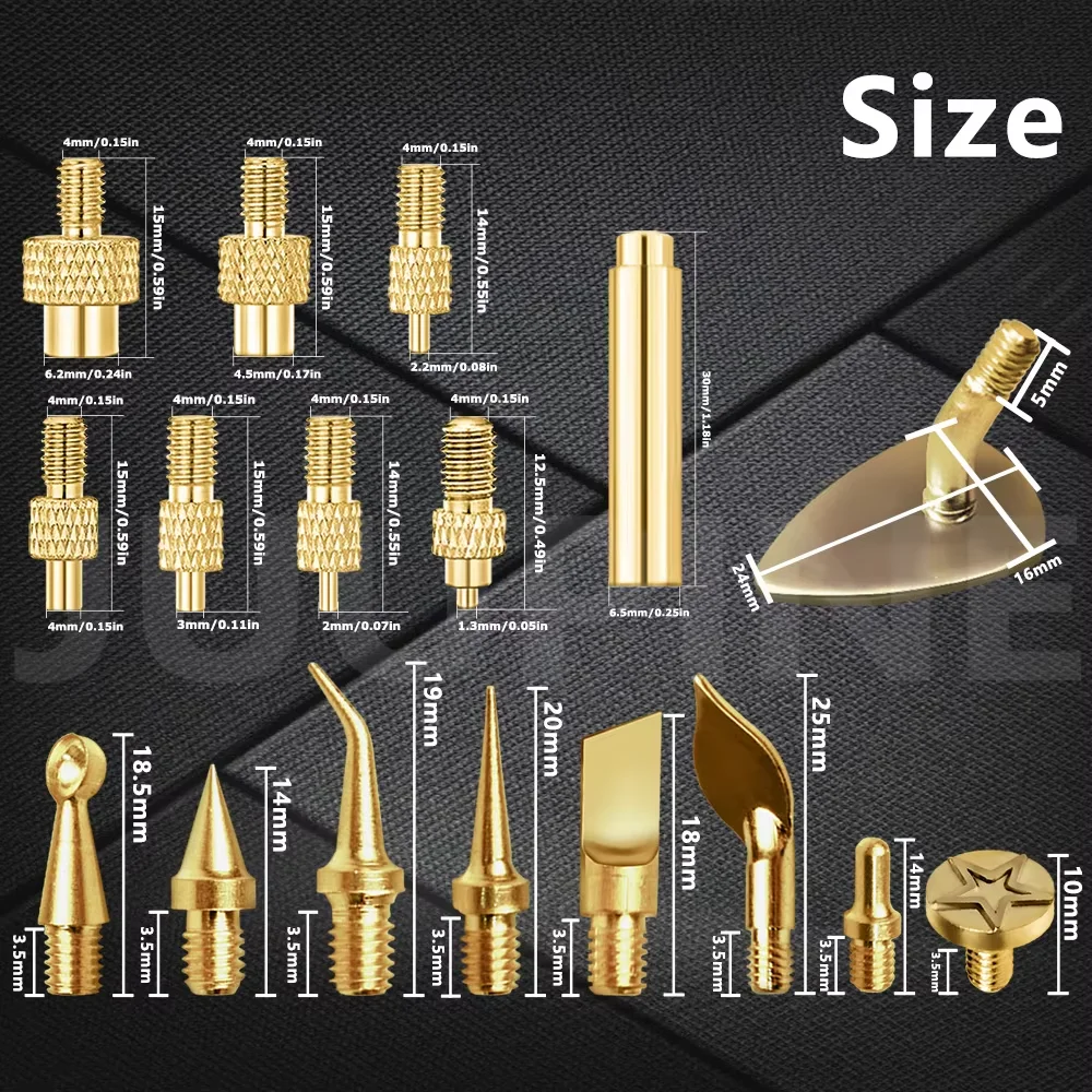 6 Pointes De Fer à Souder – Cuivre, Pour Imprimante 3D, Accessoires Variés (I+B+K+SK+3C+2.4D)