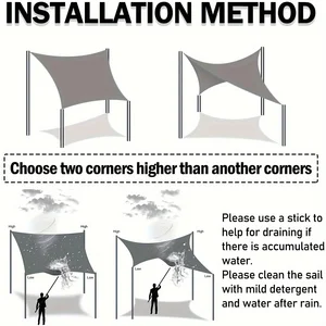 Tenda Luar Ruangan Kanopi Taman Layar Naungan Matahari Tahan Air untuk Teras Mobil Tenda Kanvas Persegi Panjang Kolam Renang Sun-Shelter Kerai Sail3x 12 kanopi luar ruangan penjualan terbaik - №