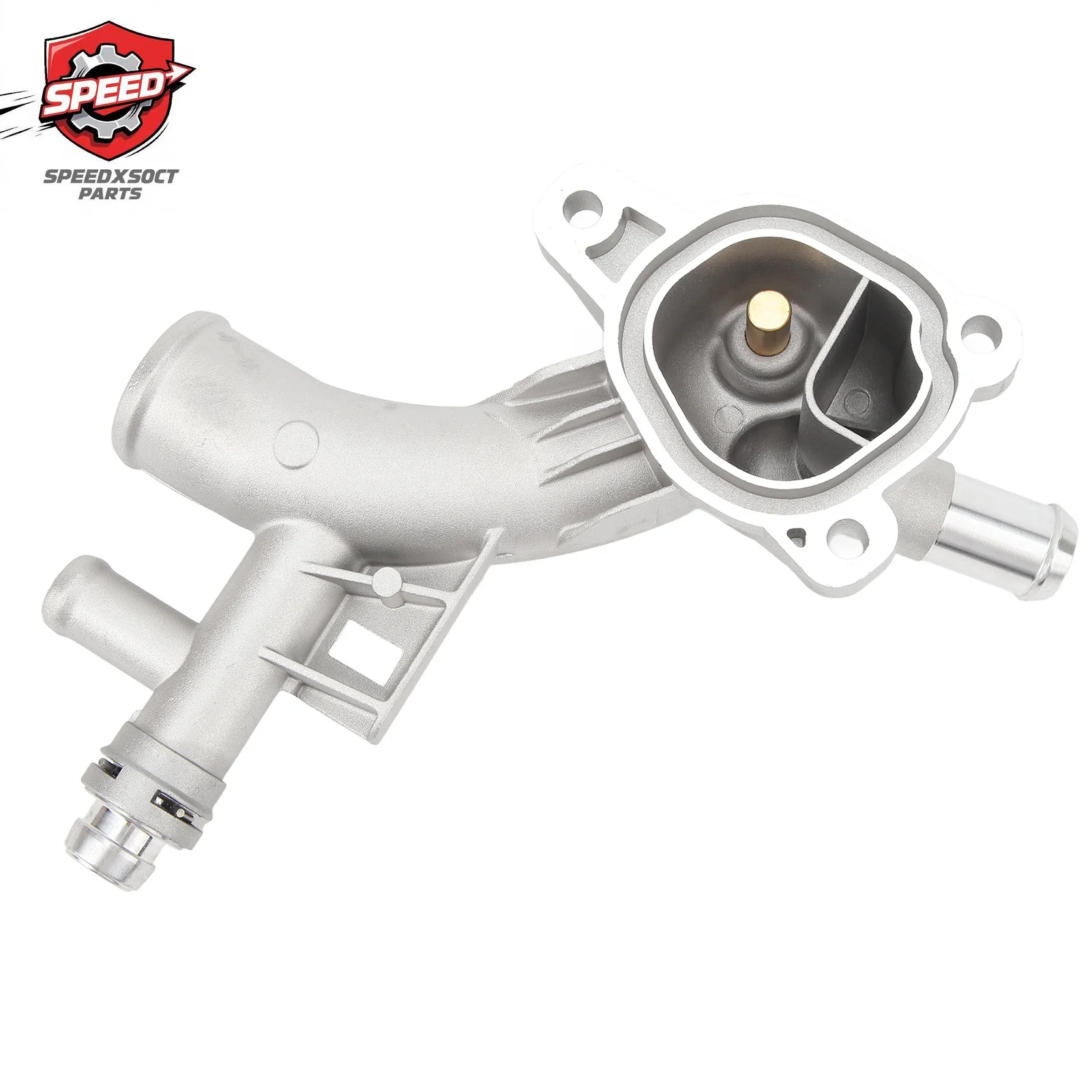 Aluminum Coolant Water Outlet Thermostat Housing 25193922 55565334 For Buick Encore 1.4L 2013-19 For Chevy Cruze 1.4L 2011-16