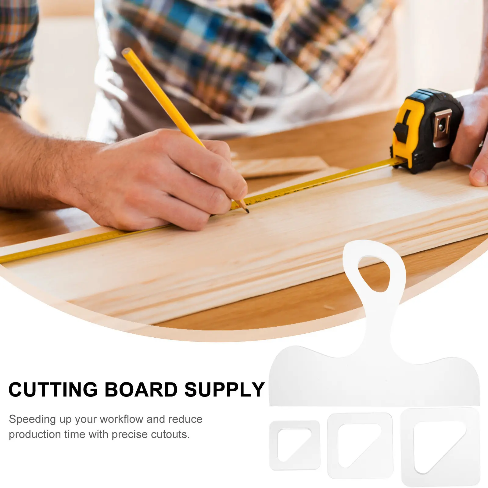 

4Pcs Acrylic Charcuterie Board Handle Stencil Clear Cutting Template for Woodworking DIY Cutting Board Production Fast Accurate