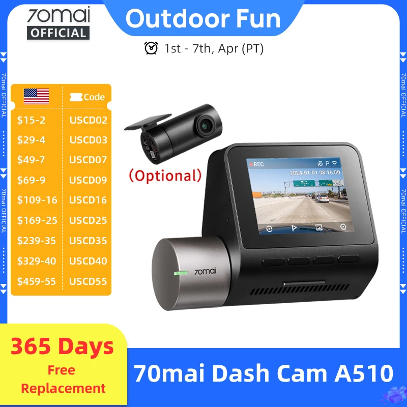 70Mai Dash Cam A510…