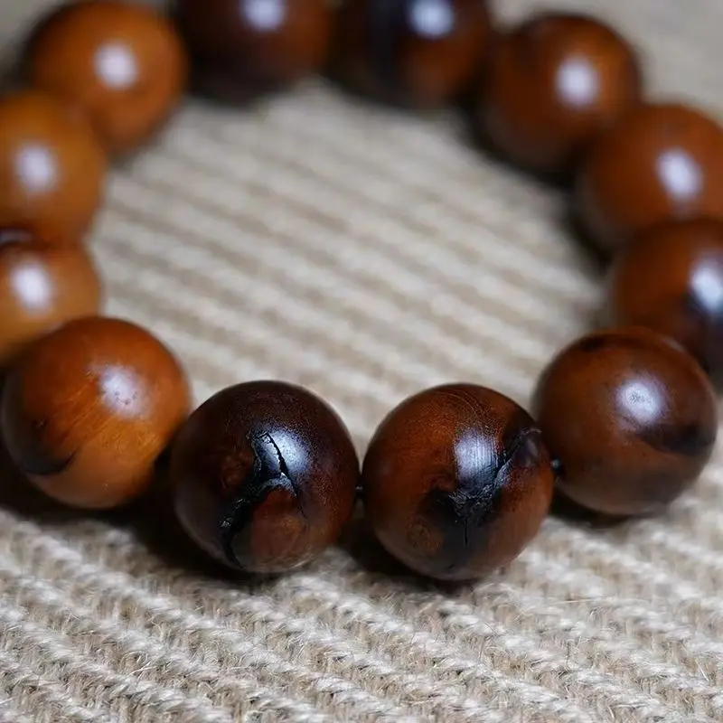 Natural Wood Strike Jujube Tree Lei Jiao Thunder Pattern Bracelet Treasure Beads Men and