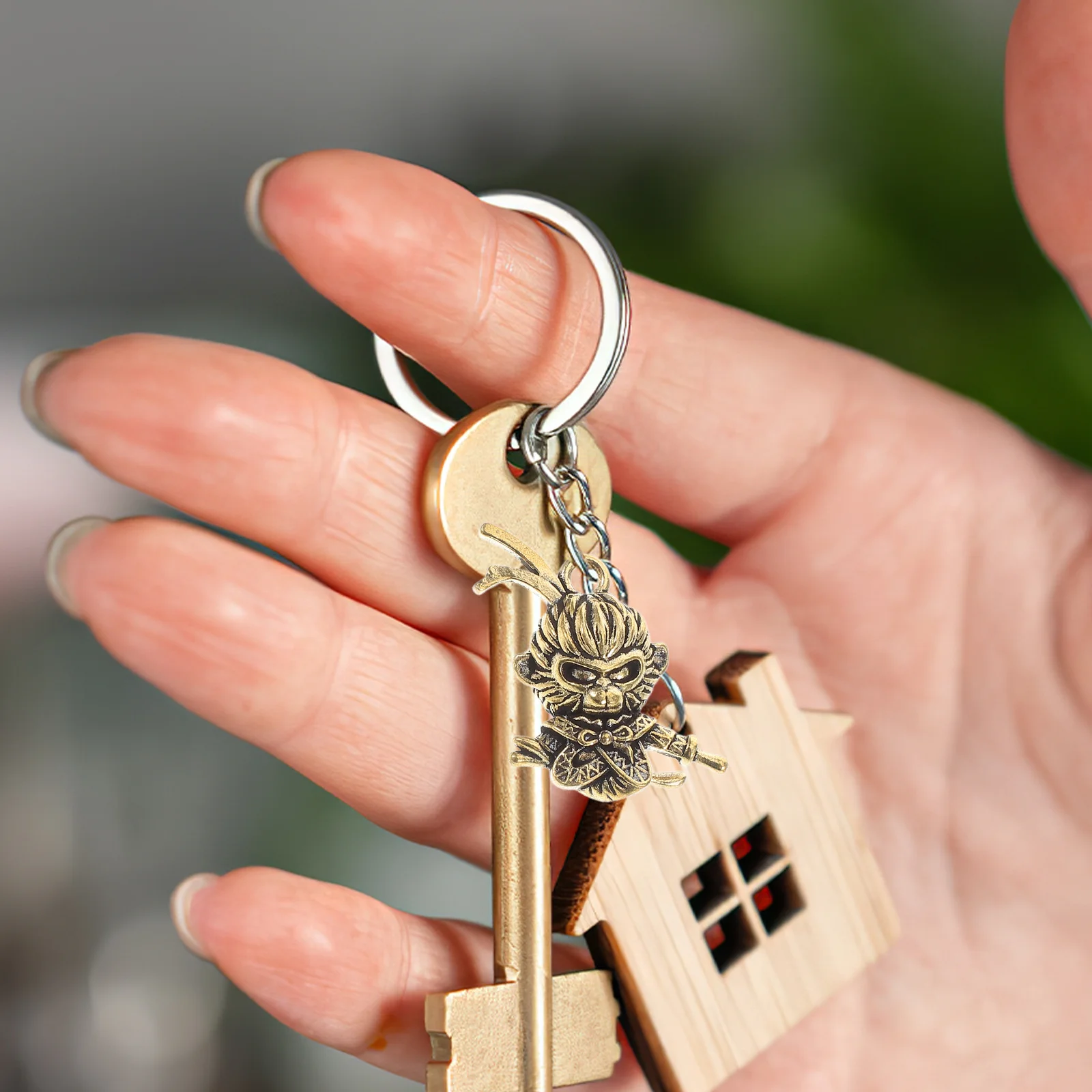 

Латунный брелок «Король обезьян», прочный винтажный дизайн для рюкзака, кулон, изготовление ювелирных изделий, амулет, счастливый шарм, китайский зодиак