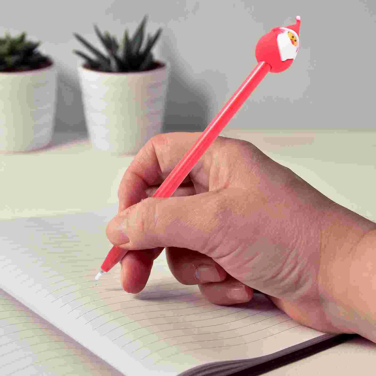 Signing Pen Ball Point Pens Black Santa Claus Writing Christmas Characters Stick