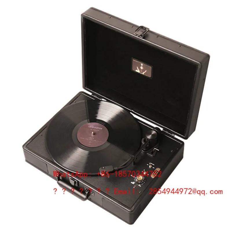 Vintage Vinyl Record Player Rechargeable Portable Retro Phonograph